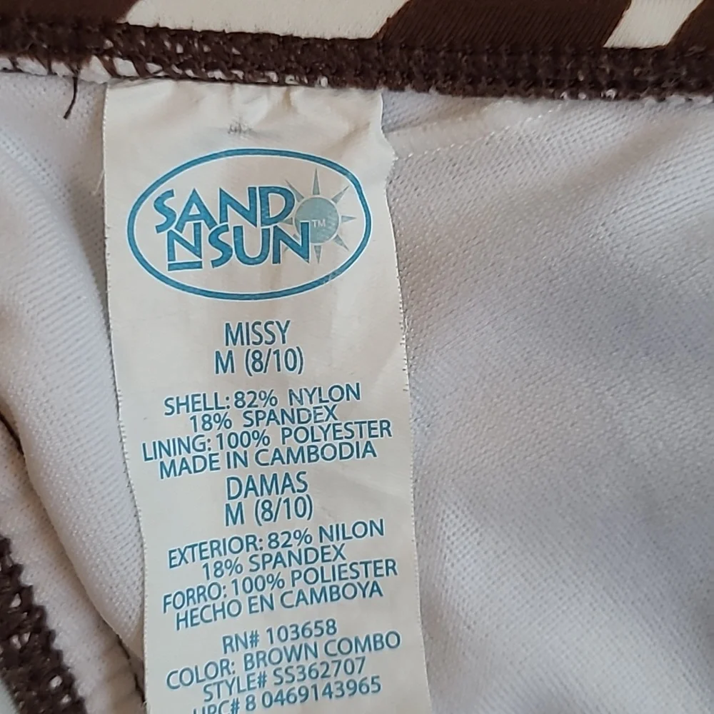 3/$25 Brown And Cream Animal Print Bikini Top
